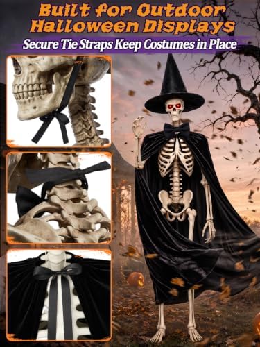 12 Foot Skeleton Outfits for Halloween Outdoor Decorations