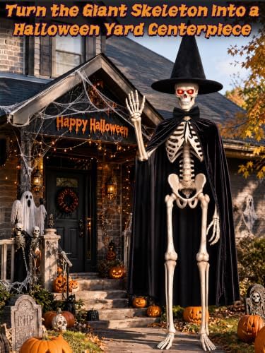 12 Foot Skeleton Outfits for Halloween Outdoor Decorations