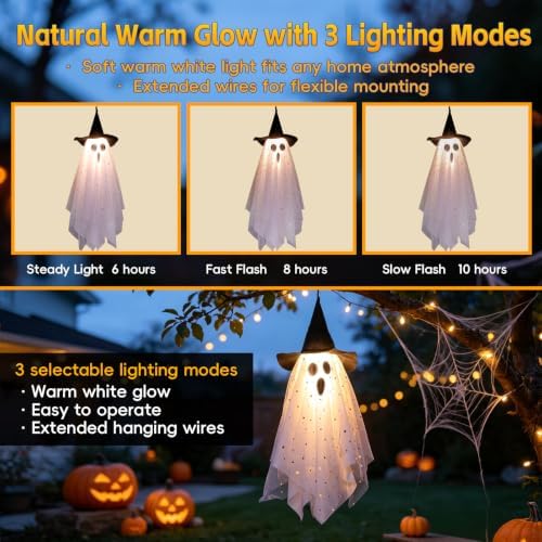 3 Pack Halloween Decorations Swinging Ghost Outdoor Decor