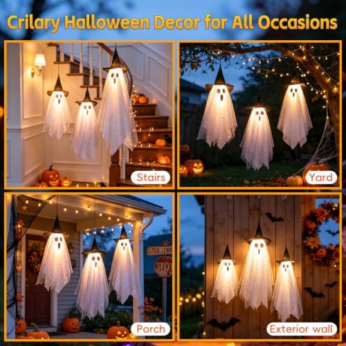 3 Pack Halloween Decorations Swinging Ghost Outdoor Decor