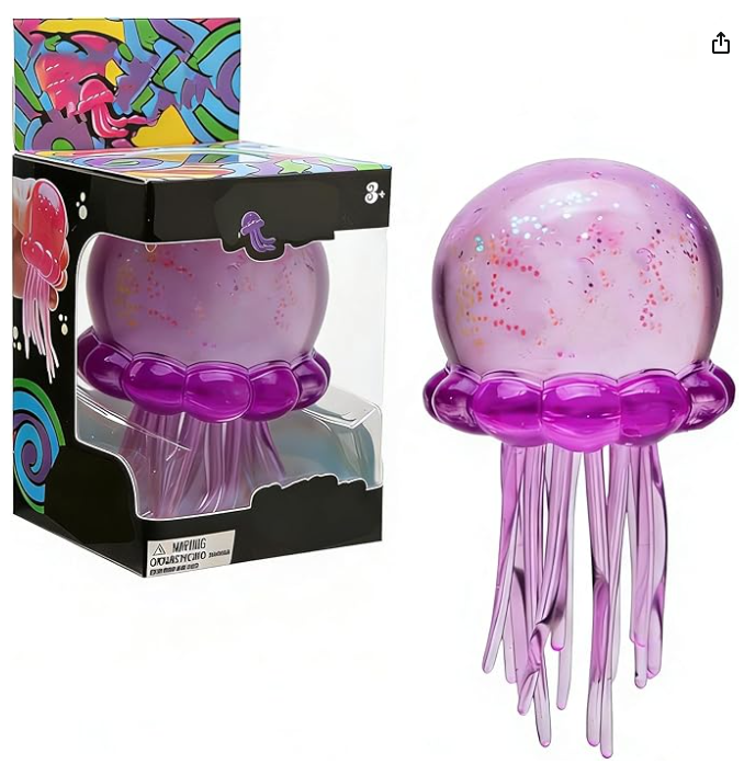 Nee doh Jellyfish Squeeze Toys, Drop Malt Sugar Balls Relieve Stress, Sensory Toy with a Super Solid Squish for Adult, Squishy Ultra Squishy and Moldable Slow Rise (#Purple)