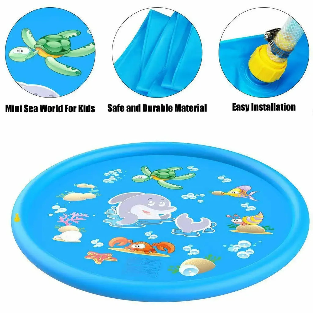 Non-Slip Splash Pad Sprinkler - Outdoor Water Toys Play Mat for Toddlers Kids Dogs, Outside Thickened Sprinkler Pool Party Durable Backyard Fountain for Girls Boys Pets