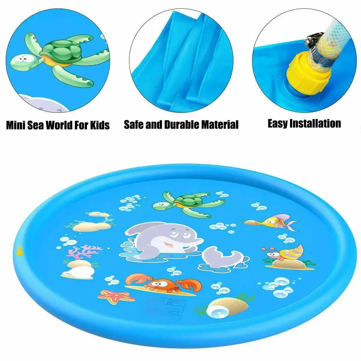Non-Slip Splash Pad Sprinkler - Outdoor Water Toys Play Mat for Toddlers Kids Dogs, Outside Thickened Sprinkler Pool Party Durable Backyard Fountain for Girls Boys Pets