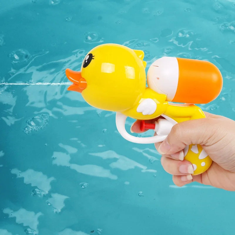 Cute Yellow Duck Water Gun Toy Cartoon Water Blaster for Kids Summer Outdoor Beach Pool Party Water Fight Games