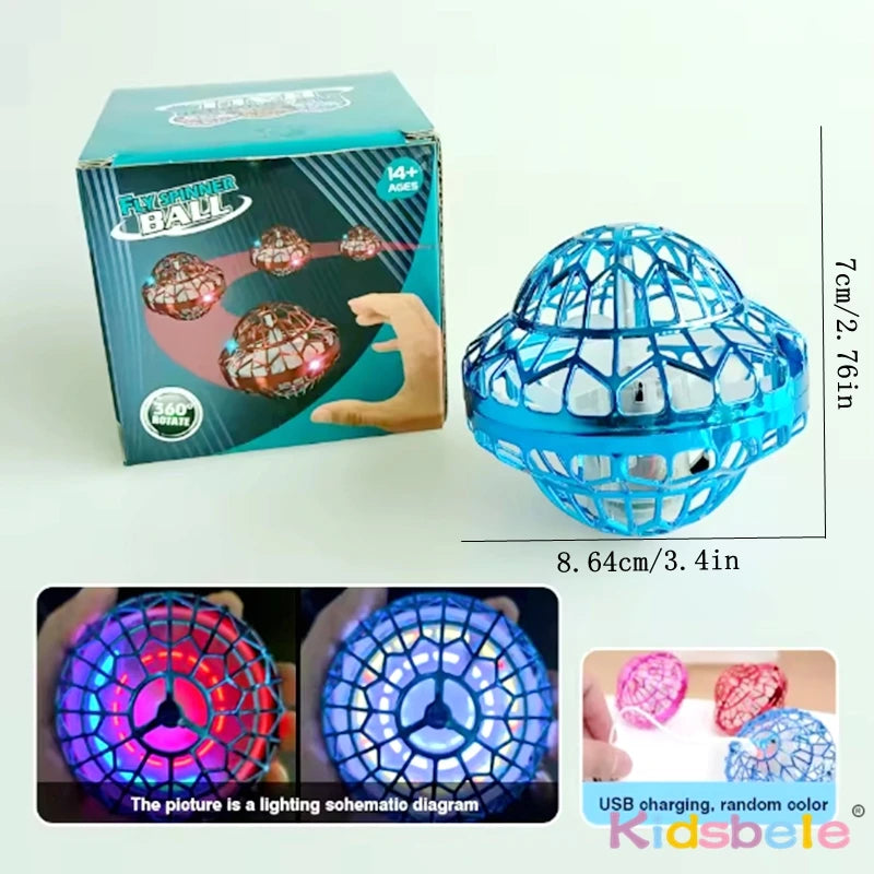 Flying Orb Ball (Blue, 2026 Upgraded) with Dazzling Lights, Magic Hover Spinner, Cool Boomerang Drone, Floating Cosmic Globe, Kids Toys Gifts for 6 7 8 9 10 Year Old Boys Girls