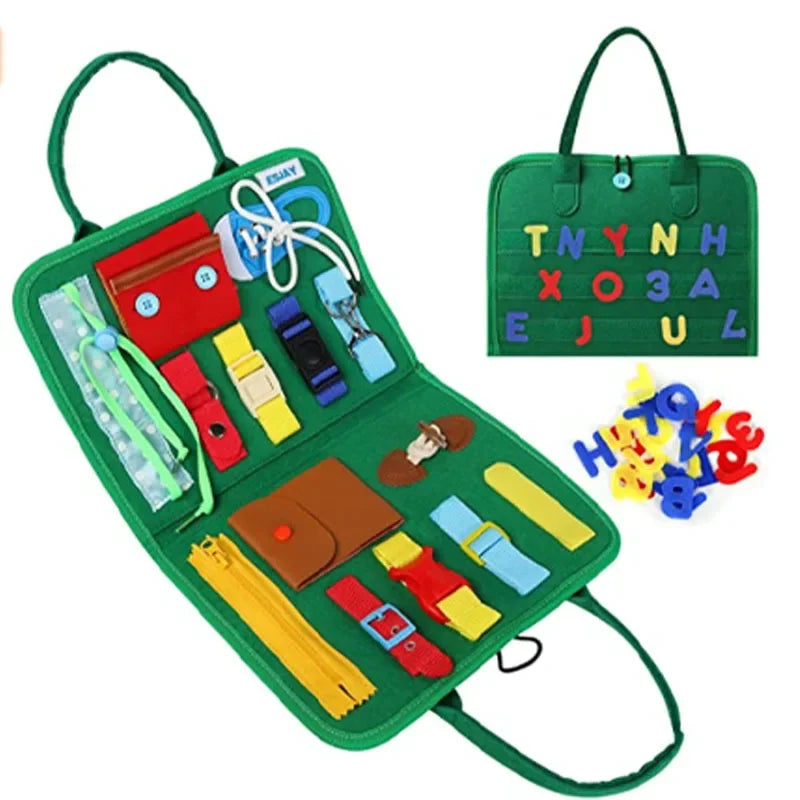 Toddler Busy Board Montessori Toys for Boys, Sensory Book Educational Activities for Learning Fine Motor Skills, Birthday Gifts for Boys Toddlers