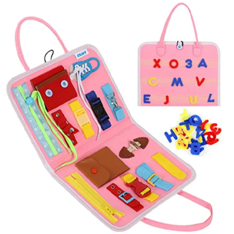 Toddler Busy Board Montessori Toys for Boys, Sensory Book Educational Activities for Learning Fine Motor Skills, Birthday Gifts for Boys Toddlers