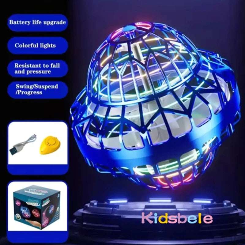 Flying Orb Ball (Blue, 2026 Upgraded) with Dazzling Lights, Magic Hover Spinner, Cool Boomerang Drone, Floating Cosmic Globe, Kids Toys Gifts for 6 7 8 9 10 Year Old Boys Girls