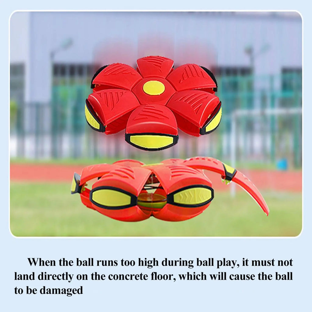 UFO Magic Balls, Flat Flying Saucer Ball with 3 Lights, Creative Pop Up Ball for Kids, Transforming Flying Saucer Bouncy – Interactive Bouncing Balls for Parent-Child Outdoor Sports