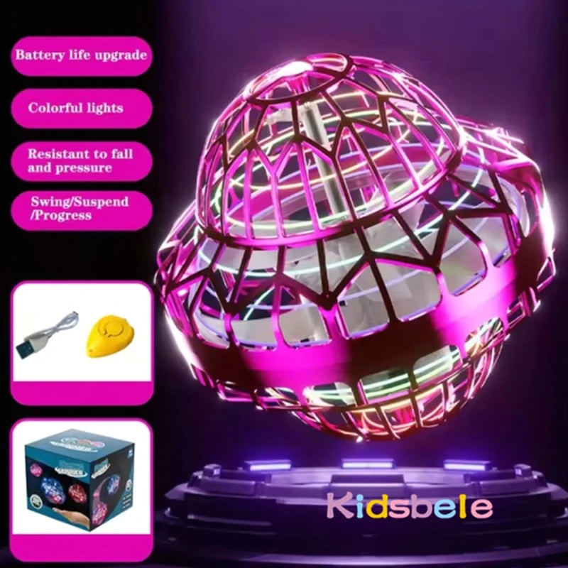 Flying Orb Ball (Blue, 2026 Upgraded) with Dazzling Lights, Magic Hover Spinner, Cool Boomerang Drone, Floating Cosmic Globe, Kids Toys Gifts for 6 7 8 9 10 Year Old Boys Girls