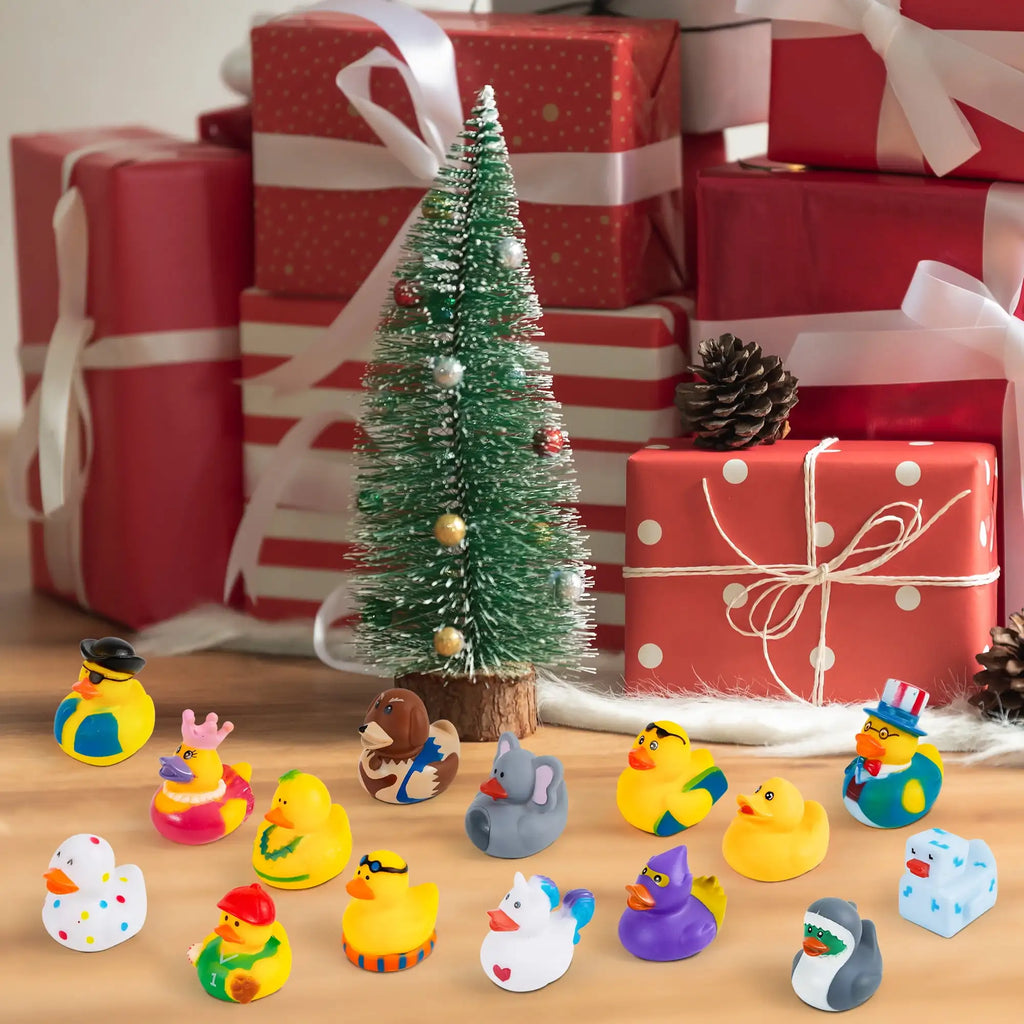 Rubber Ducks Random Assortment Mini Rubber Duckie Toys for Kids Bath Shower Toys Birthday Gifts Summer Beach Pool Activity