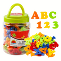 Magnetic Letters and Numbers – Upgraded Magnets & 6 Colors - Alphabet Magnets for Toddlers, Fridge & Whiteboard Learning Set