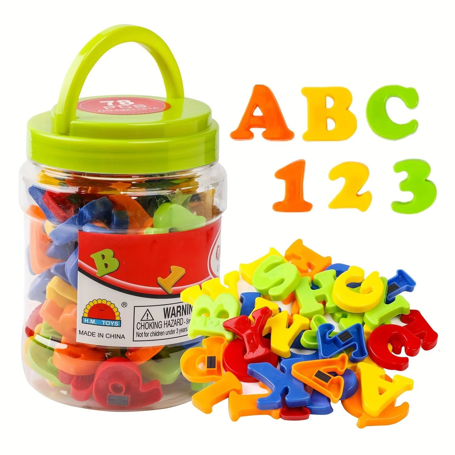 Magnetic Letters and Numbers – Upgraded Magnets & 6 Colors - Alphabet Magnets for Toddlers, Fridge & Whiteboard Learning Set