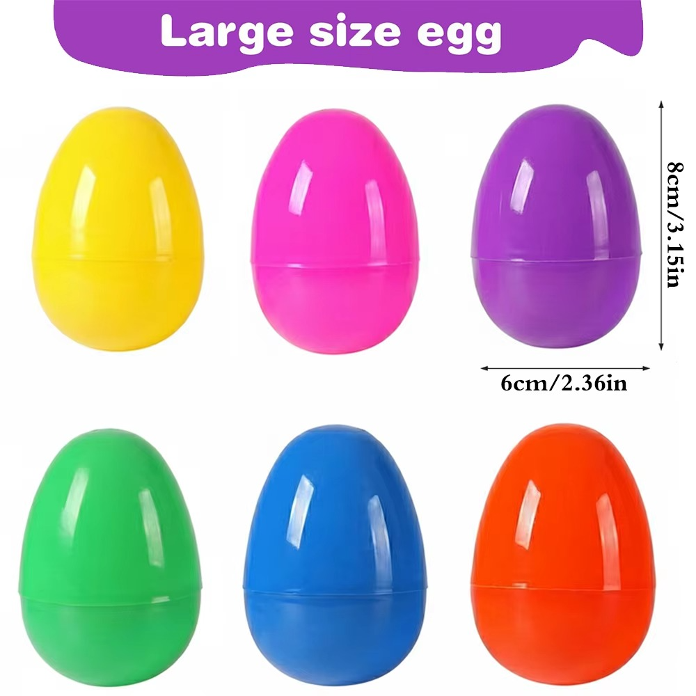 12 Pack (24pcs) Plastic Easter Eggs, 2.3x1.5 Inch Fillable Empty Shells in Pastel Assorted Colors - Secure Snap Closure Toys for Spring egg hunt, Basket Stuffers & Party Favors