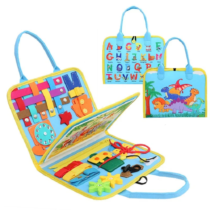 Toddler Busy Board Montessori Toys for Boys, Sensory Book Educational Activities for Learning Fine Motor Skills, Birthday Gifts for Boys Toddlers