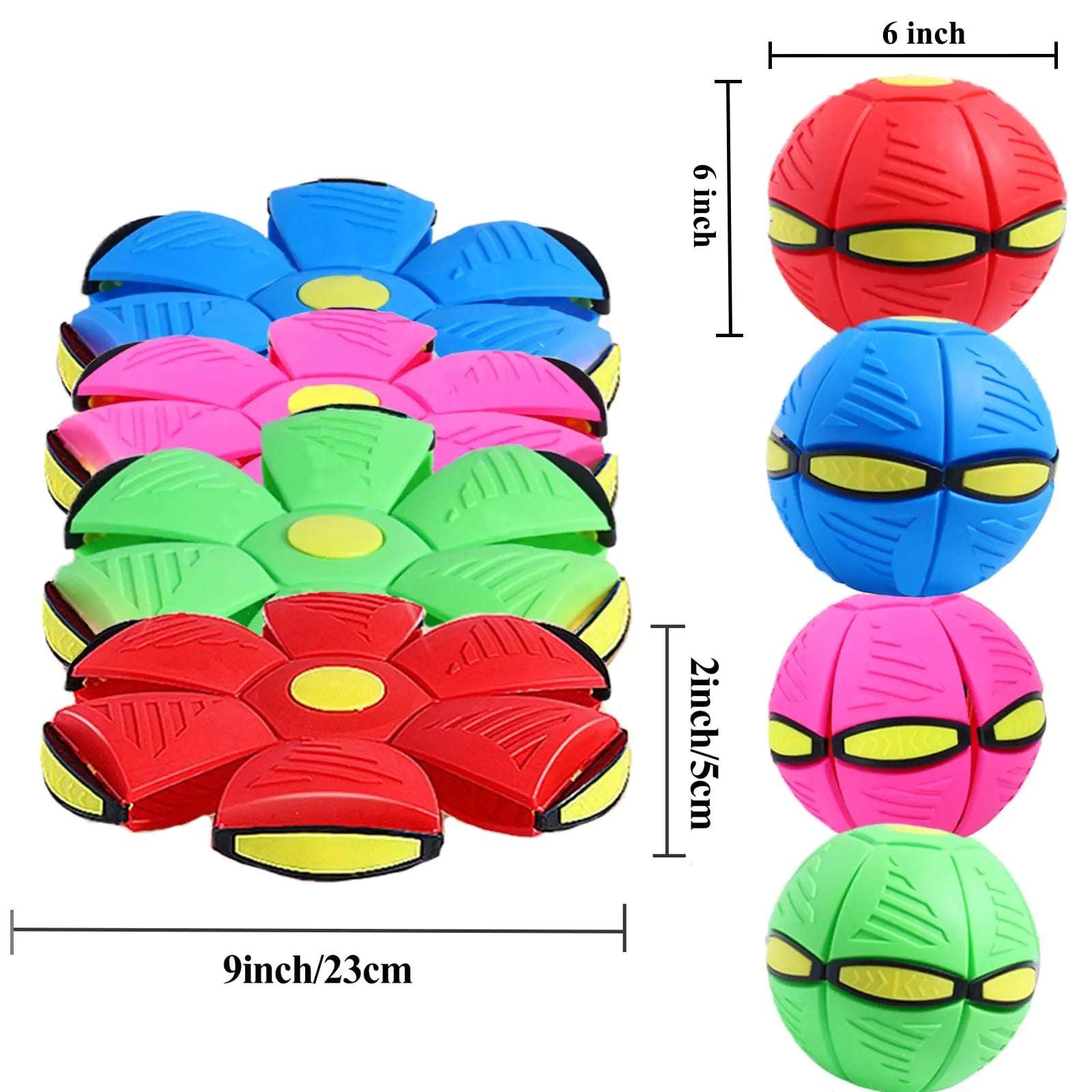 UFO Magic Balls, Flat Flying Saucer Ball with 3 Lights, Creative Pop Up Ball for Kids, Transforming Flying Saucer Bouncy – Interactive Bouncing Balls for Parent-Child Outdoor Sports