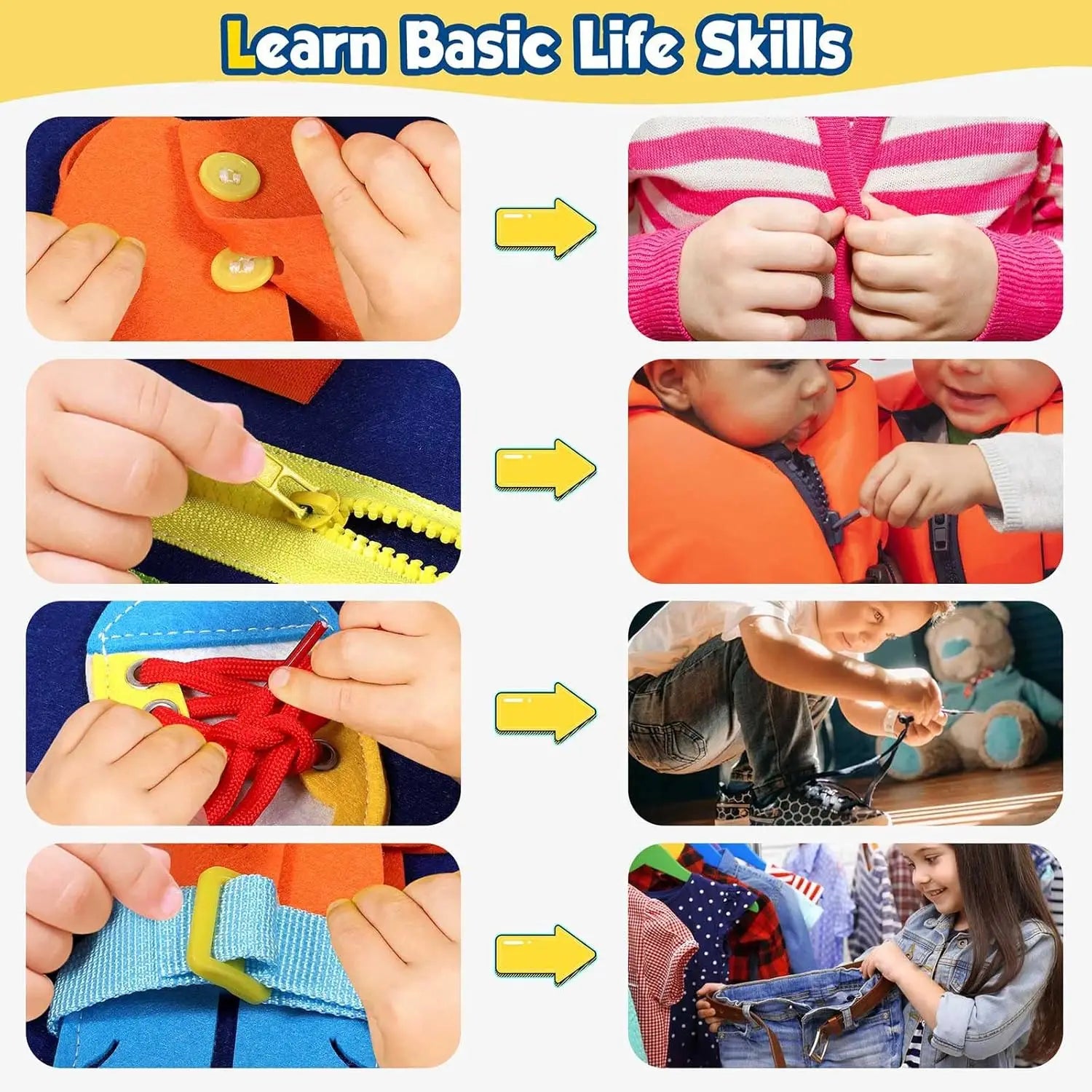 Toddler Busy Board Montessori Toys for Boys, Sensory Book Educational Activities for Learning Fine Motor Skills, Birthday Gifts for Boys Toddlers