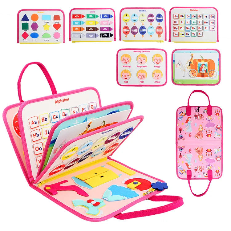 Toddler Busy Board Montessori Toys for Boys, Sensory Book Educational Activities for Learning Fine Motor Skills, Birthday Gifts for Boys Toddlers