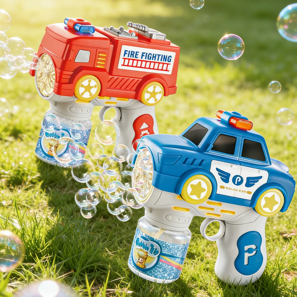 Bubble Gun Machine for Kids, Automatic Bubbles Toys Summer Outdoor Playing with LED Light Gifts not include bubble liquid