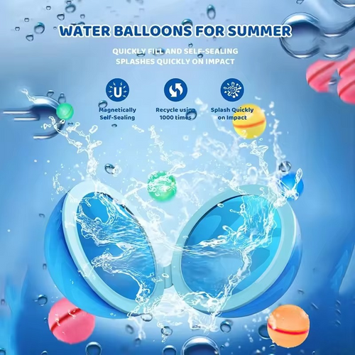 12 Pcs Reusable Water Balloons, Self-Sealing Refillable Water Balls, Pool Toys for Kids Ages 4-14, Pool Beach & Outdoor Water Ballons