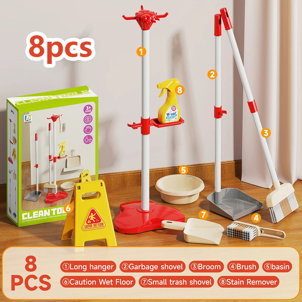 Kids Cleaning Set, Make Chores Fun! Real Working Toddler Cleaning Toy with Mini Spray Mop & Broom Dustpan Set, Pretend Play Montessori Housekeeping Toys, Ideal Gift for Girls Boys Age 3+