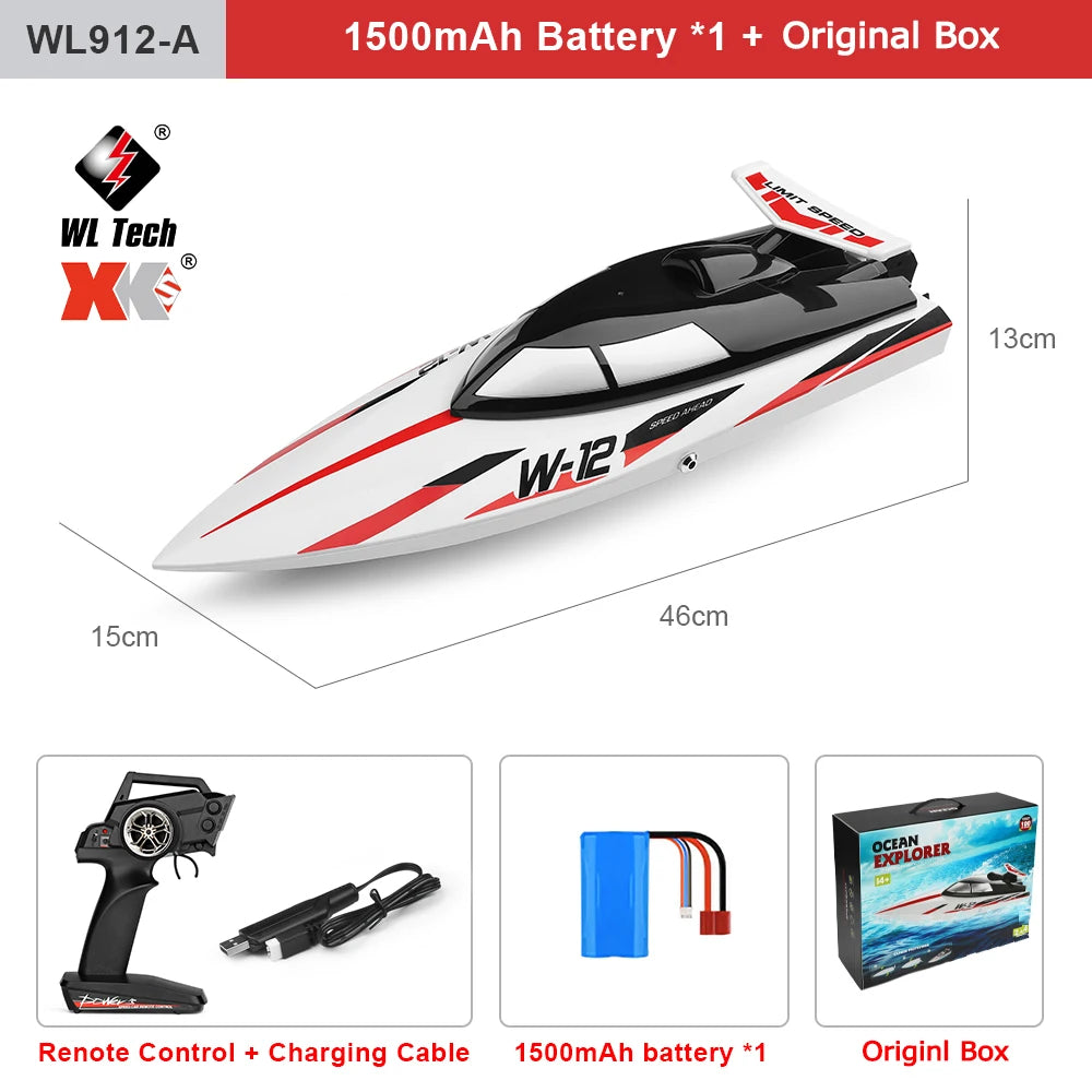 WL916 WL912-A RC Boat 2.4Ghz 55KM/H 35KM/H High Speed Racing Watercraft Remote Control Speedboat Toys For Boys
