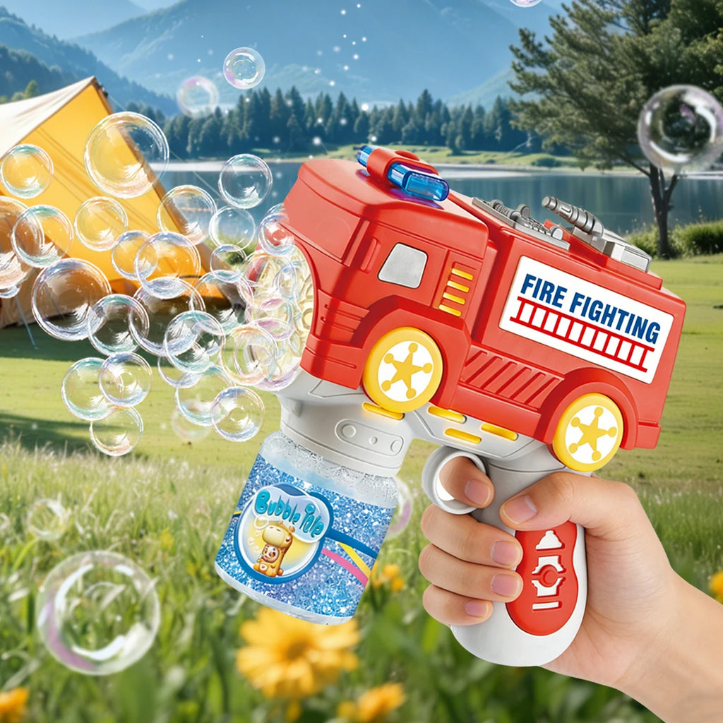 Bubble Gun Machine for Kids, Automatic Bubbles Toys Summer Outdoor Playing with LED Light Gifts not include bubble liquid