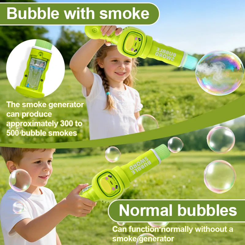 Smoke Bubble Machine for Kids, Magic Smoke Bubble Wand with Gloves, Elastic Bubble Fog Wand, Colorful Bubble Machine with Smoke