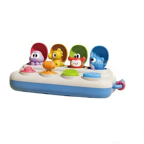 interactive Pop up Animal Toys with Music & Light, Montessori Cause and Effect Toys for 1 Year Old Boy Girl Early Learning Musical Baby Toy 9-12-18 Months STEM Toddler Toy Age 1-2 Gift for Infant