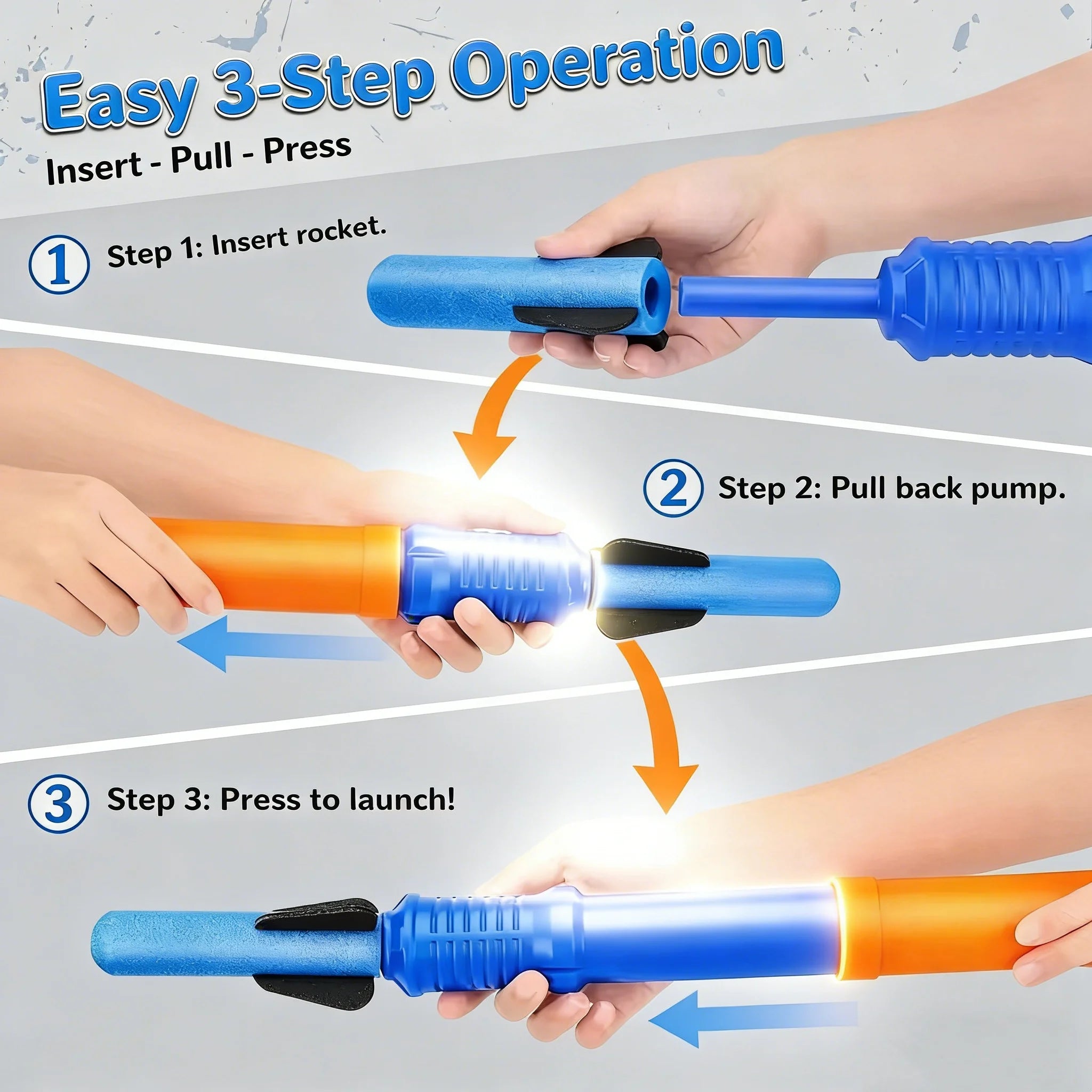 Rocket Launcher for Kids, 12 Foam Rockets, Launch up to 100+ft, Outdoor Outside Backyard Toys for Boys & Girls, Birthday Gift Toys for Kids Boys Girls Age 3 4 5 6 7 8 Years Old