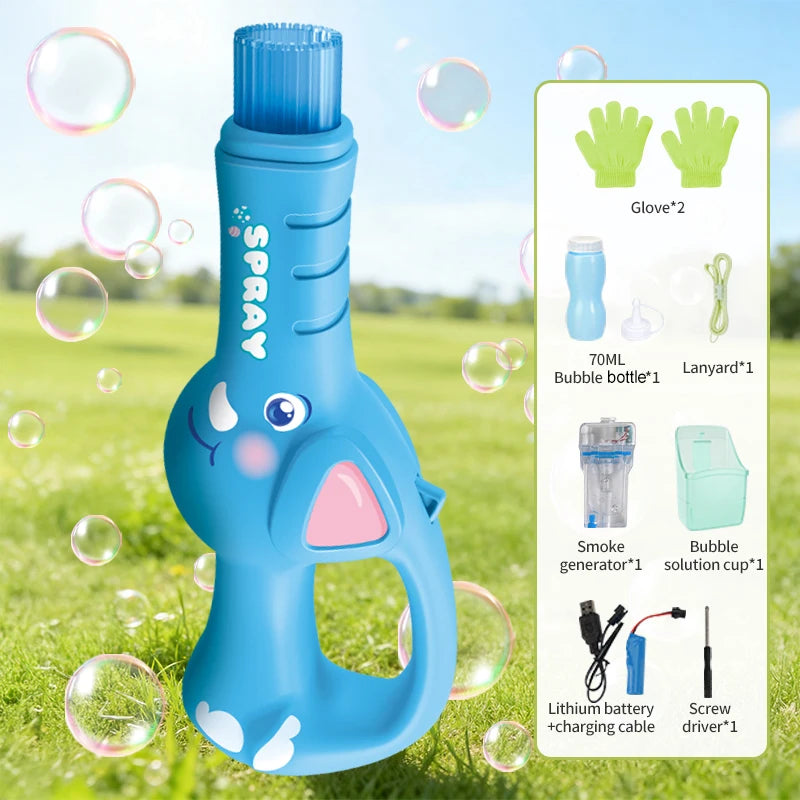 Smoke Bubble Machine for Kids, Magic Smoke Bubble Wand with Gloves, Elastic Bubble Fog Wand, Colorful Bubble Machine with Smoke
