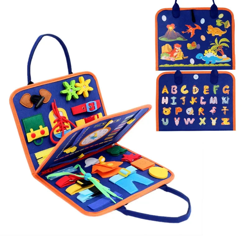 Toddler Busy Board Montessori Toys for Boys, Sensory Book Educational Activities for Learning Fine Motor Skills, Birthday Gifts for Boys Toddlers