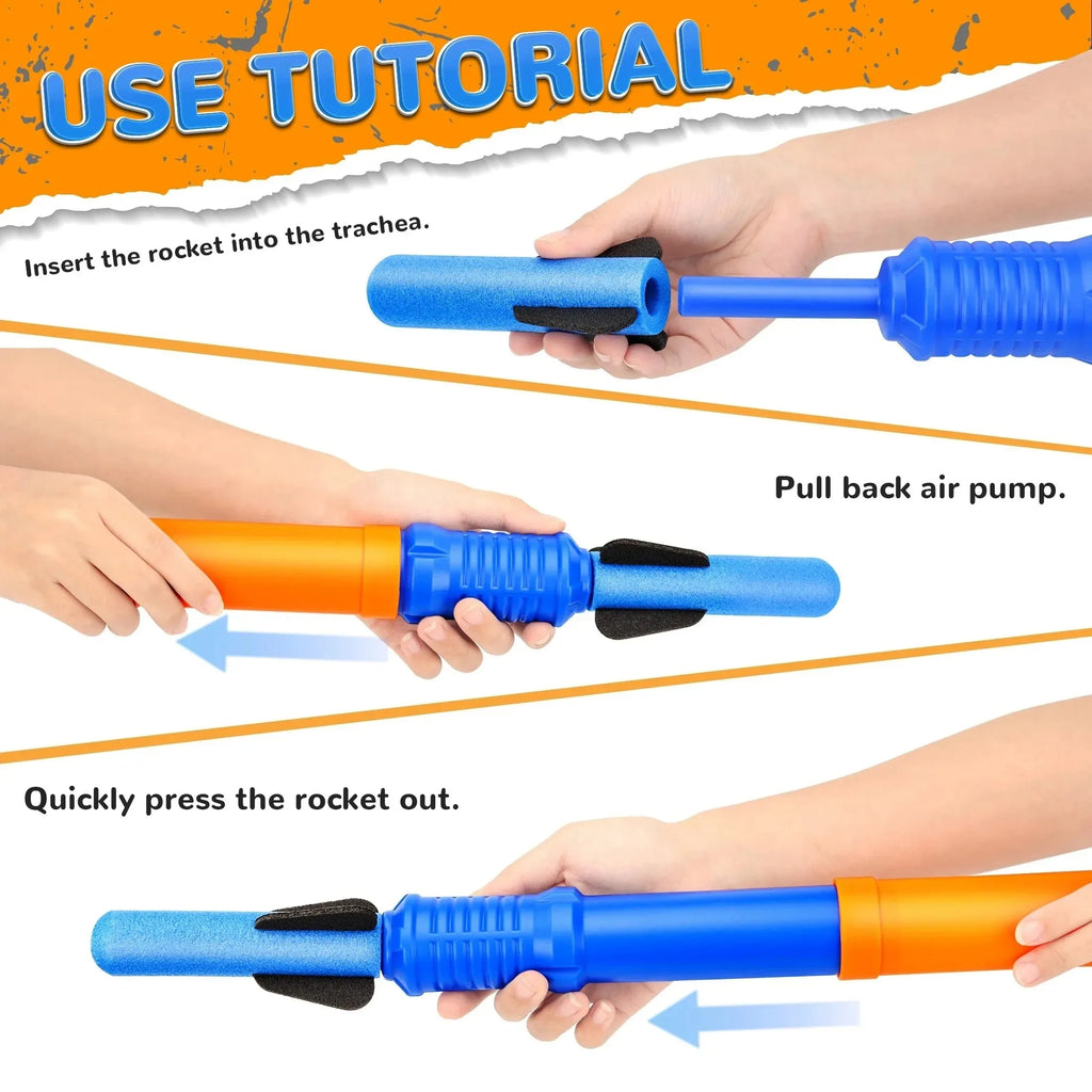 1PC Rocket Launcher for Kids, 12 Foam Rockets and Launcher Pad, Launch up to 100+ft, Kids Outdoor Toys, Birthday Gift Toys for Kids Boys Girls Age 3 4 5 6 + Years Old