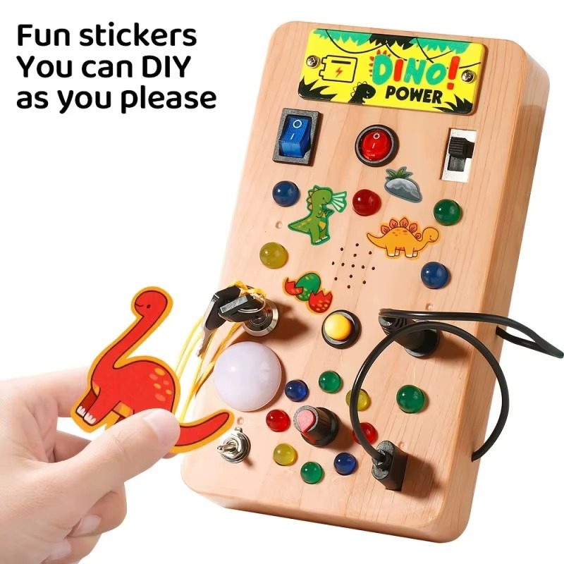 Busy Board, Montessori Toys for 1-3 Years Old Boys & Girls, Sensory Toys for Kids with Autism, Toddlers Learning Activity for Early Development (Busy Board v5)
