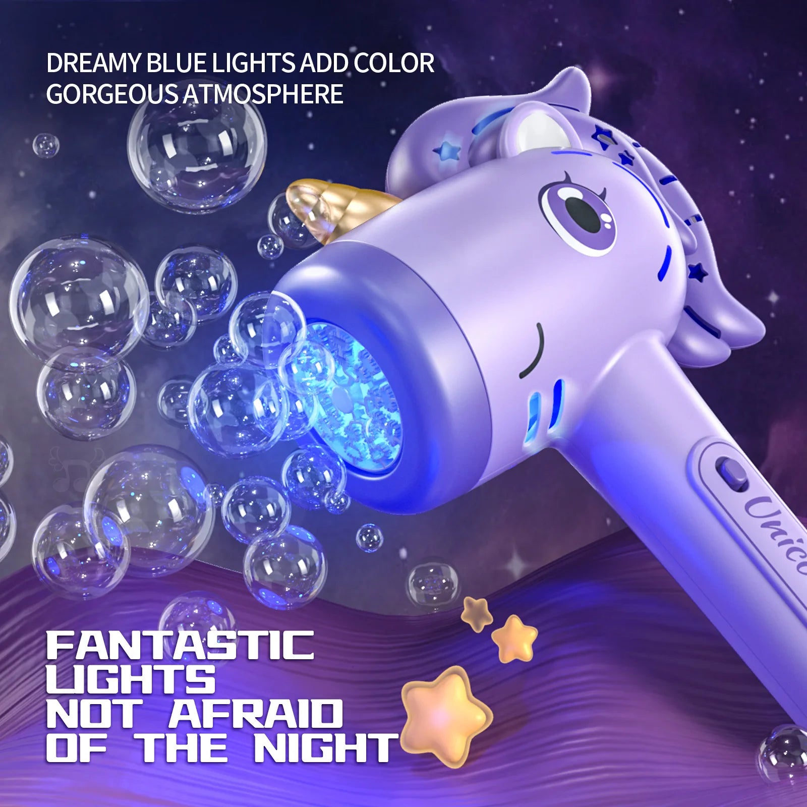 Unicorn Bubble Machine Wand Gifts for Kids Toddlers Age 1 2 3 4 5 6 7 8 Years Old Birthday Party Unique Cute Baby Outdoor Outside Summer Toy Easter Day Game for Little Girl Boy