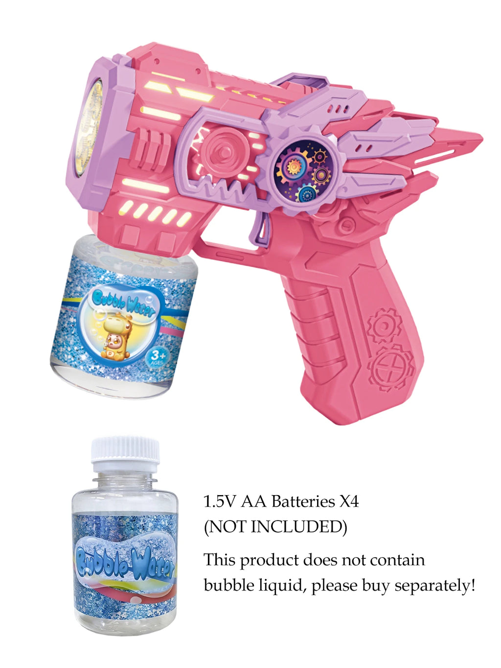 Bubble Gun Toys for 3+ Year Old Kids Boys Girls, Automatic Bubble Machine with Bubble Solution, Summer Outdoor Kids Toys for Ages 3-4,4-6,5-7, Birthday Party Gifts for 3 4 5 6 7 8 Year Old