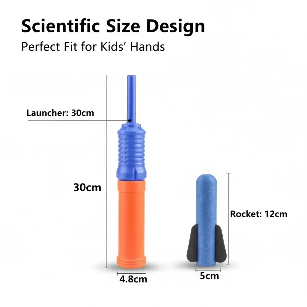 Rocket Launcher for Kids, 12 Foam Rockets, Launch up to 100+ft, Outdoor Outside Backyard Toys for Boys & Girls, Birthday Gift Toys for Kids Boys Girls Age 3 4 5 6 7 8 Years Old