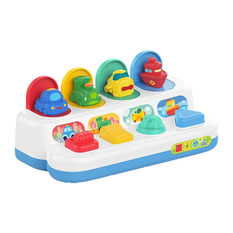 interactive Pop up Animal Toys with Music & Light, Montessori Cause and Effect Toys for 1 Year Old Boy Girl Early Learning Musical Baby Toy 9-12-18 Months STEM Toddler Toy Age 1-2 Gift for Infant