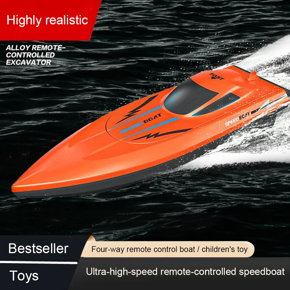 Children's High Speed Remote Control Boat Toy Submersible Electric Speedboat Simulated Ship Model for Boys Watercraft