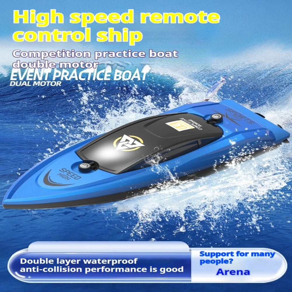 Remote Control Boat for Kids and Adults, 25 KPH Fast RC Speed Boats with 700mAh Battery, Ideal Waterproof Toy Boats for Lakes & Pools