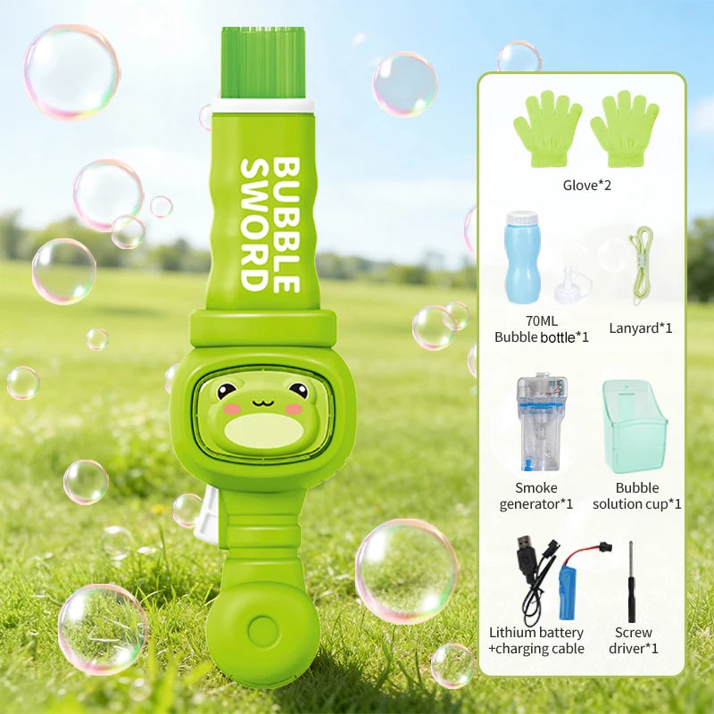 Smoke Bubble Machine for Kids, Magic Smoke Bubble Wand with Gloves, Elastic Bubble Fog Wand, Colorful Bubble Machine with Smoke