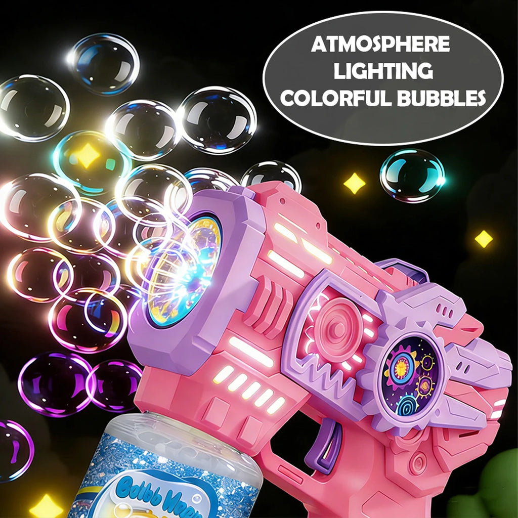 Bubble Gun Toys for 3+ Year Old Kids Boys Girls, Automatic Bubble Machine with Bubble Solution, Summer Outdoor Kids Toys for Ages 3-4,4-6,5-7, Birthday Party Gifts for 3 4 5 6 7 8 Year Old