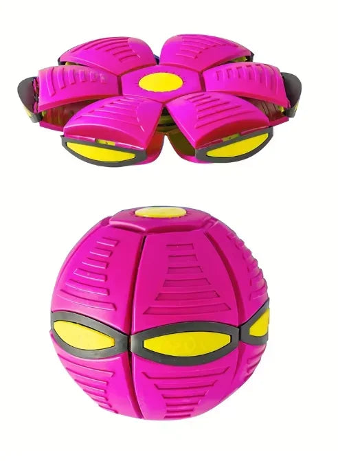 UFO Magic Balls, Flat Flying Saucer Ball with 3 Lights, Creative Pop Up Ball for Kids, Transforming Flying Saucer Bouncy – Interactive Bouncing Balls for Parent-Child Outdoor Sports