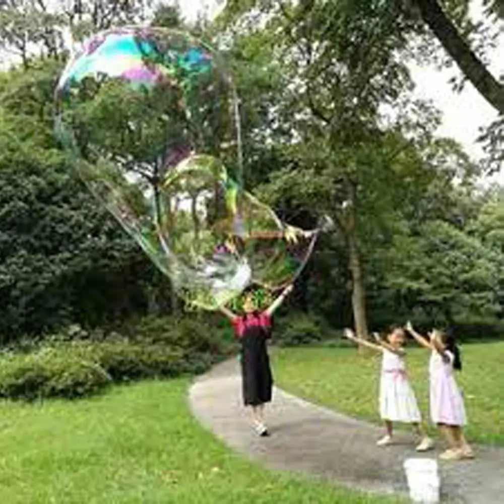 Giant Bubble Wand, 1 Big Bubble Wand Set with 3 Packs 33X Super Concentrate Solution, Giant Bubbles Maker for Kids Summer Outdoor Toy Game Activity Birthday Party Favors