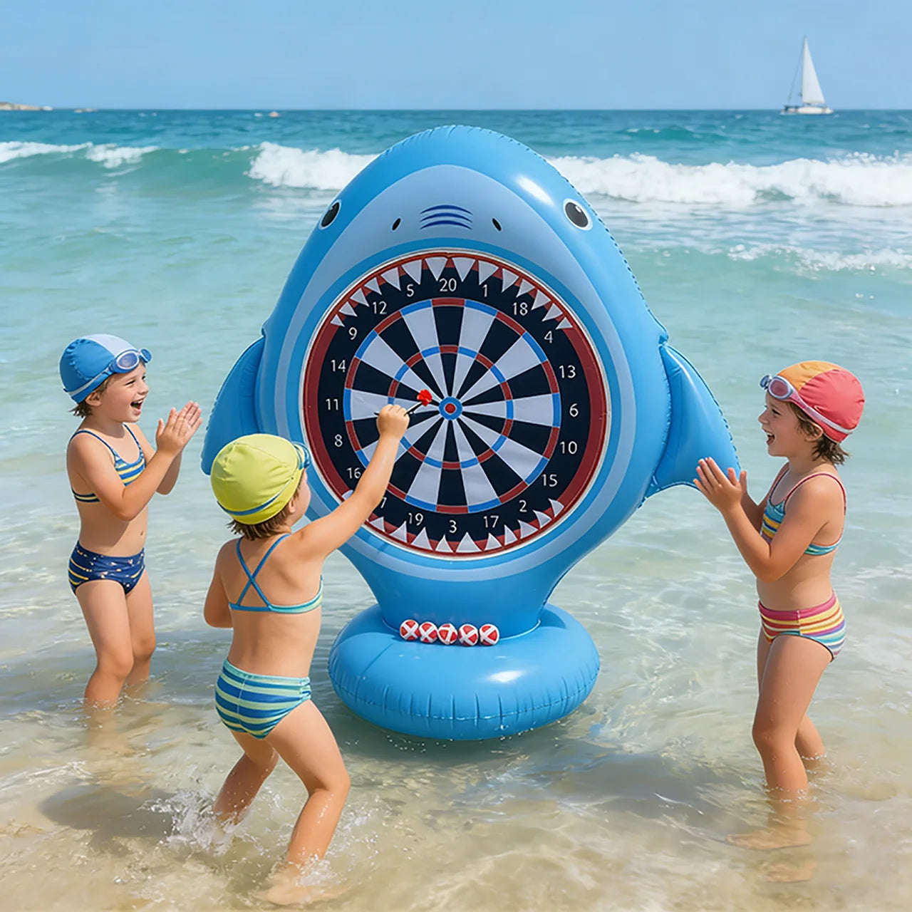 Inflatable Dart Toss Pool Toy Set, Giant Pool Game for Kids Ages 8–12, Teens & Adults, Floating Dart Board Water Toy , Fun Summer Pool Party, Indoor/Outdoor Play