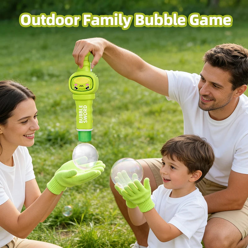 Smoke Bubble Machine for Kids, Magic Smoke Bubble Wand with Gloves, Elastic Bubble Fog Wand, Colorful Bubble Machine with Smoke