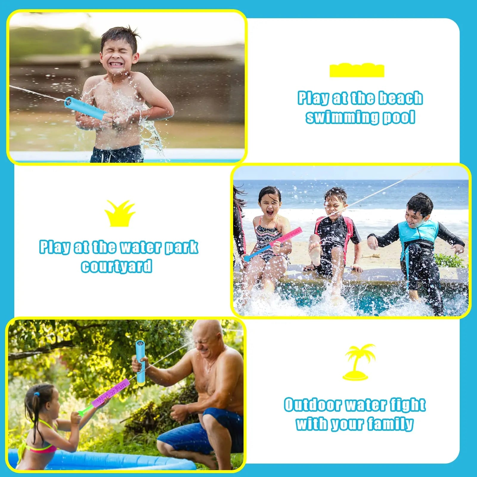 10 Pack Water Squirt Toys for Kids Age 1-3 4-8-12, Toddlers Squirter Toy, Swimming Pool Games Playset, Sensory Beach Outdoor Activity, Water Spraying for Boys Girls Birthday Gifts 3 4 5 6 7 8