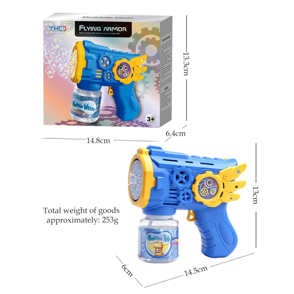 Bubble Gun Toys for 3+ Year Old Kids Boys Girls, Automatic Bubble Machine with Bubble Solution, Summer Outdoor Kids Toys for Ages 3-4,4-6,5-7, Birthday Party Gifts for 3 4 5 6 7 8 Year Old