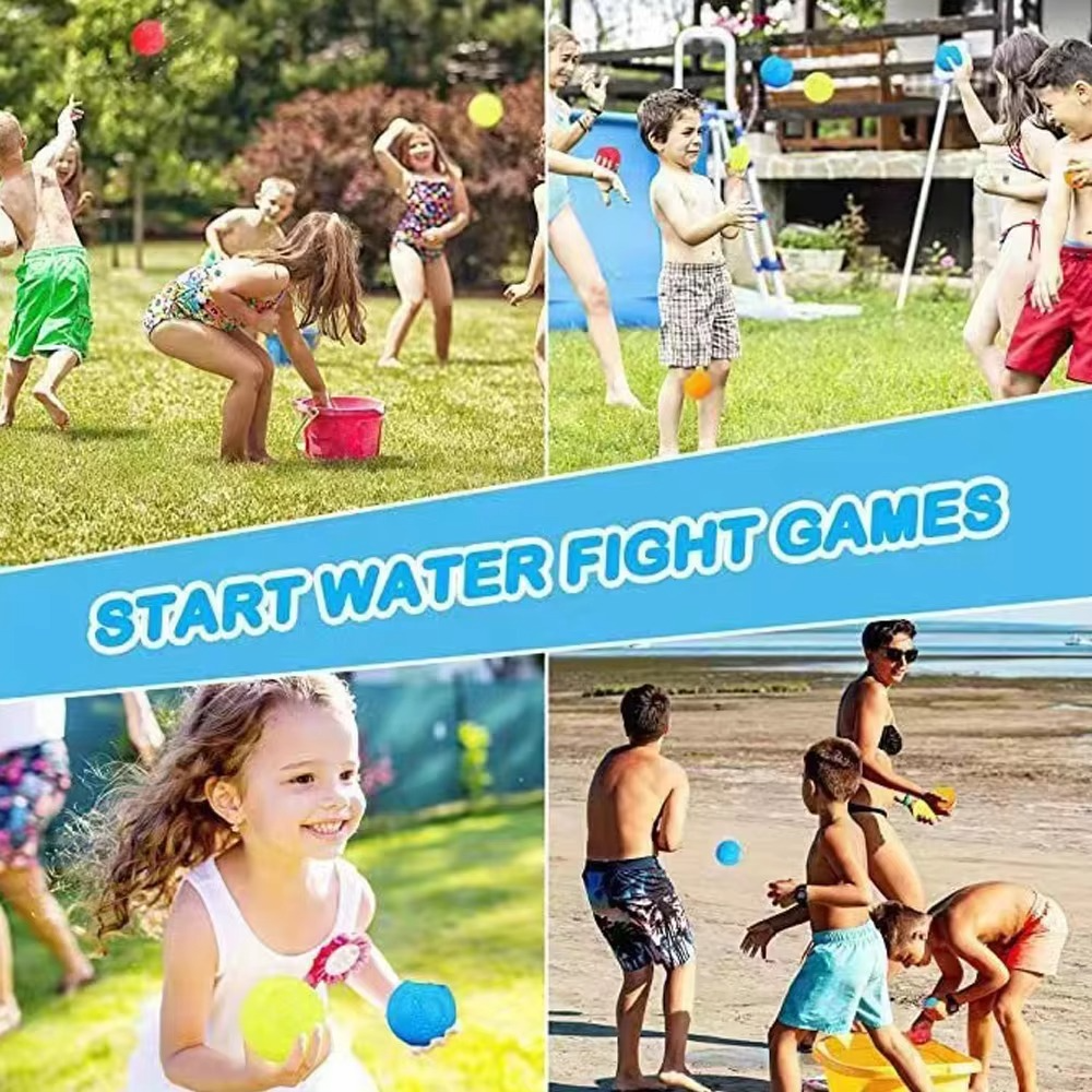 12 Pcs Reusable Water Balloons, Self-Sealing Refillable Water Balls, Pool Toys for Kids Ages 4-14, Pool Beach & Outdoor Water Ballons
