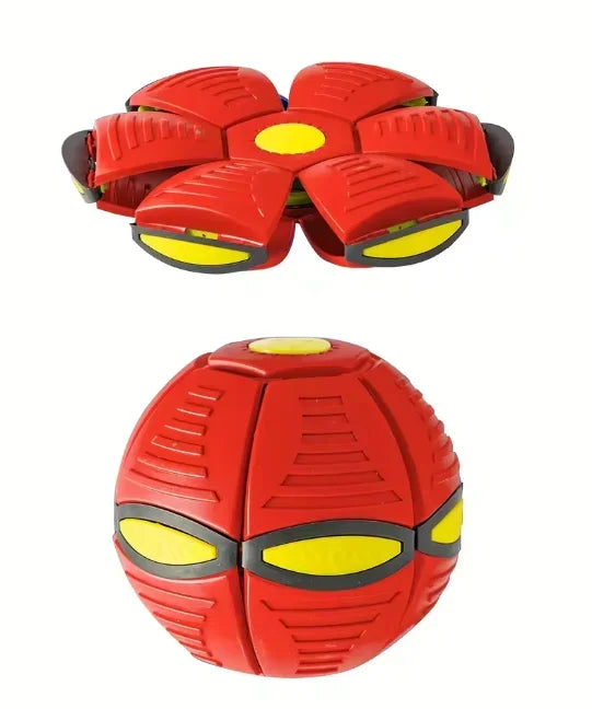 UFO Magic Balls, Flat Flying Saucer Ball with 3 Lights, Creative Pop Up Ball for Kids, Transforming Flying Saucer Bouncy – Interactive Bouncing Balls for Parent-Child Outdoor Sports